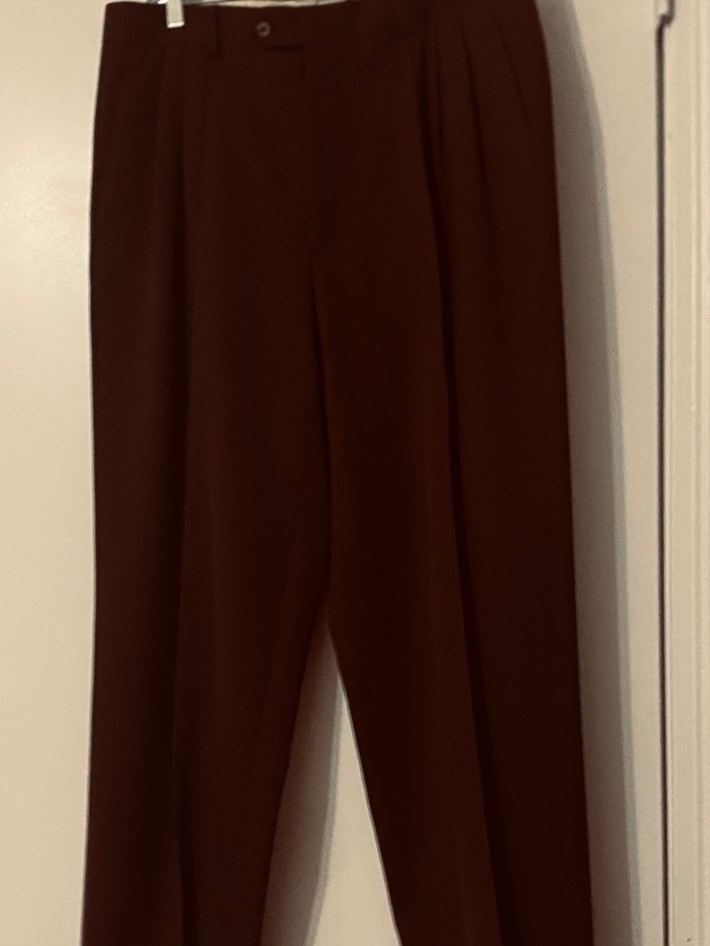 PAUL DIONE MENS WOOL PLEATED DRESS PANTS SZ 34 X  29 CHOC BROWN NWOT